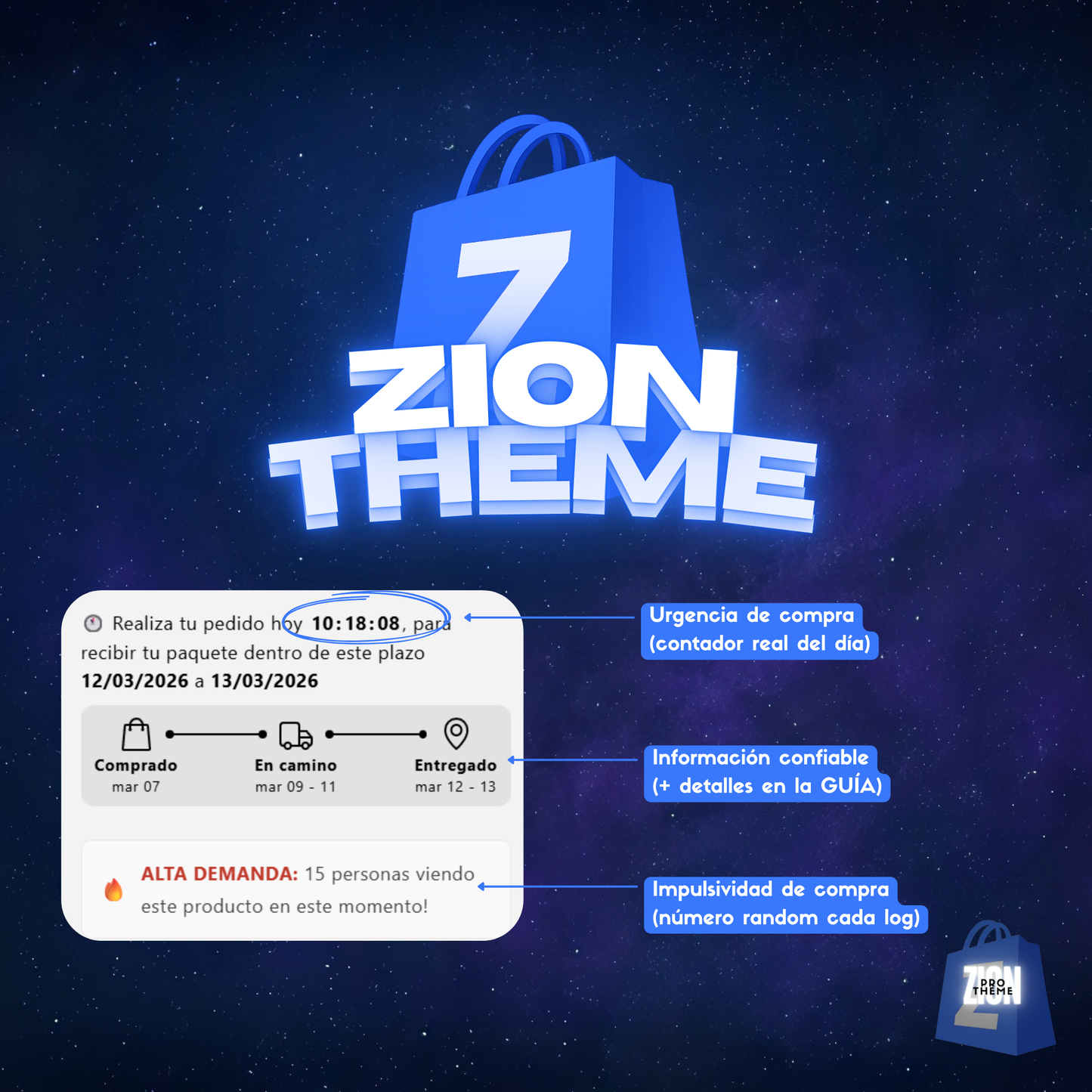 SHOPIFY ZionTheme™ PRO + Guía + Pack IA (Todo Incluido)