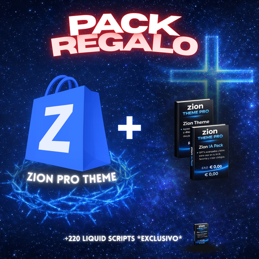 SHOPIFY ZionTheme™ PRO + Guía + Pack IA (Todo Incluido)